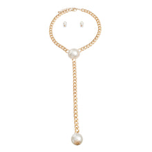 Load image into Gallery viewer, Necklace Gold Pearl Y Chain Set for Women
