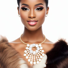 Load image into Gallery viewer, Gold Collar and Sunburst Pearl Necklace
