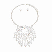 Load image into Gallery viewer, Silver Collar and Sunburst Pearl Necklace
