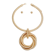 Load image into Gallery viewer, Gold Coiled Ring Collar Set
