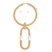 Load image into Gallery viewer, Necklace Gold Woven Mesh Rigid Collar for Women
