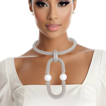 Load image into Gallery viewer, Necklace Silver Woven Mesh Rigid Collar for Women
