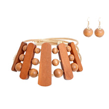 Load image into Gallery viewer, Necklace Brown Wood Choker Set for Women
