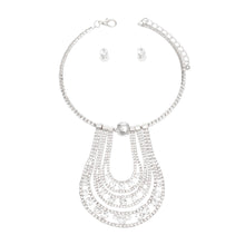 Load image into Gallery viewer, Luxury Silver Pave Choker Set

