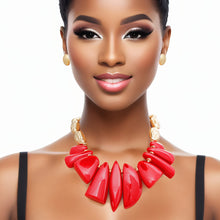 Load image into Gallery viewer, Necklace Red Bead Tribal Collar for Women
