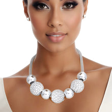Load image into Gallery viewer, Necklace Silver Disco Ball Bead Set for Women

