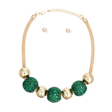 Load image into Gallery viewer, Necklace Green Disco Ball Bead Set for Women
