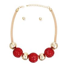 Load image into Gallery viewer, Necklace Red Disco Ball Bead Set for Women

