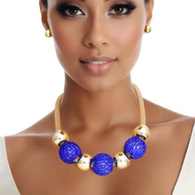 Load image into Gallery viewer, Necklace Royal Blue Disco Ball Bead Set for Women
