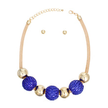 Load image into Gallery viewer, Necklace Royal Blue Disco Ball Bead Set for Women
