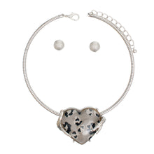 Load image into Gallery viewer, Pendant Necklace Silver Heart Leopard for Women
