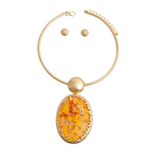 Load image into Gallery viewer, Oval Yellow Confetti Gold Collar
