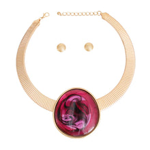 Load image into Gallery viewer, Gold Omega Round Purple Resin Set

