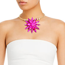 Load image into Gallery viewer, Fuchsia XL Flower Necklace
