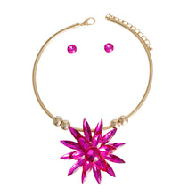 Load image into Gallery viewer, Fuchsia XL Flower Necklace
