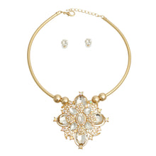 Load image into Gallery viewer, Gold Filigree Crystal Flower Set
