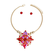 Load image into Gallery viewer, Red Filigree Crystal Flower Set
