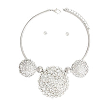 Load image into Gallery viewer, Silver Triple Dome Pendant Set
