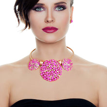 Load image into Gallery viewer, Fuchsia Triple Dome Pendant Set
