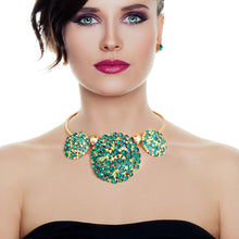 Load image into Gallery viewer, Green Triple Dome Pendant Set
