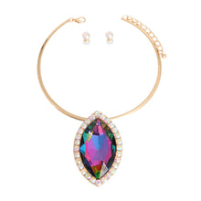 Load image into Gallery viewer, Pink Green XL Marquise Choker
