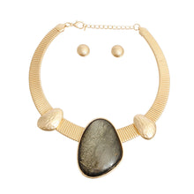 Load image into Gallery viewer, Gold Omega Black Resin Necklace
