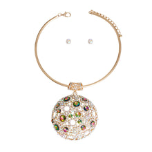 Load image into Gallery viewer, Pink Green Domed Pendant Set
