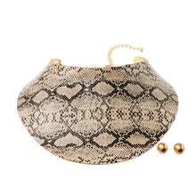 Load image into Gallery viewer, Snake Print Collar Choker Set
