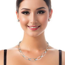 Load image into Gallery viewer, Silver Wrapped Oval Link Set
