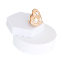 Load image into Gallery viewer, Gold Hammered Heart Stone Ring
