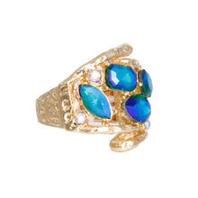 Load image into Gallery viewer, Blue Loop Crystal Ring
