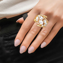 Load image into Gallery viewer, Gold Loop Crystal Ring
