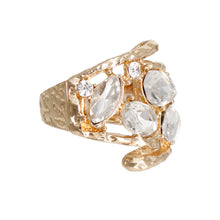Load image into Gallery viewer, Gold Loop Crystal Ring
