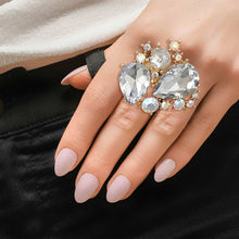 Load image into Gallery viewer, Gold Teardrop Crystals Ring
