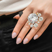 Load image into Gallery viewer, Gold Round Crystals Ring
