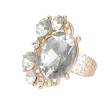 Load image into Gallery viewer, Gold Round Crystals Ring
