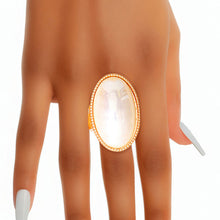 Load image into Gallery viewer, Ring Gold Pearl Oval Cocktail Ring for Women
