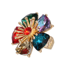 Load image into Gallery viewer, Multi Color Daisy Crystal Ring

