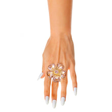 Load image into Gallery viewer, Pink Crystal Daisy Ring

