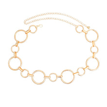 Load image into Gallery viewer, Belt Gold Metal Chain Ring Belt for Women
