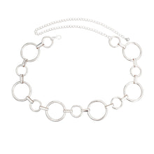 Load image into Gallery viewer, Belt Silver Metal Chain Ring Belt for Women
