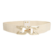 Load image into Gallery viewer, Stretch Belt Raffia Ivory Horseshoe  for Women
