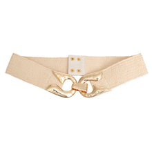 Load image into Gallery viewer, Stretch Belt Raffia Ivory Horseshoe  for Women
