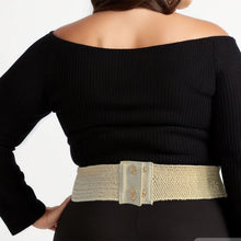Load image into Gallery viewer, Stretch Belt Raffia Ivory Horseshoe  for Women
