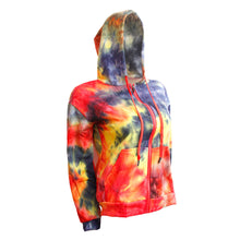 Load image into Gallery viewer, Small Red Tie Dye Zip Hoodie
