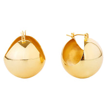Load image into Gallery viewer, Hoop 14K Gold Large Ball Wide Earrings for Women
