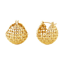 Load image into Gallery viewer, Hoop 14K Gold Small Basket Earrings for Women
