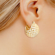Load image into Gallery viewer, Hoop 14K Gold Small Basket Earrings for Women
