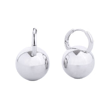 Load image into Gallery viewer, Hoop White Gold Small Ball Huggie Earrings Women
