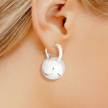 Load image into Gallery viewer, Hoop White Gold Small Ball Huggie Earrings Women
